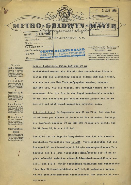 STUTTGART ATRIUM MGM SCHREIBEN SEITE 1 WEGEN BEN HUR.JPG